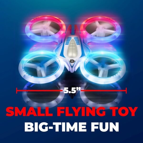 Force1 UFO 4000 Mini Drone for Kids - LED Remote Control Drone, Small RC Quadcopter for Beginners, 2.4GHz Remote Control, 360 Flips, 2 Speed UFO Flying Toy for Kids, 2 RC Toy Batteries - Image 6
