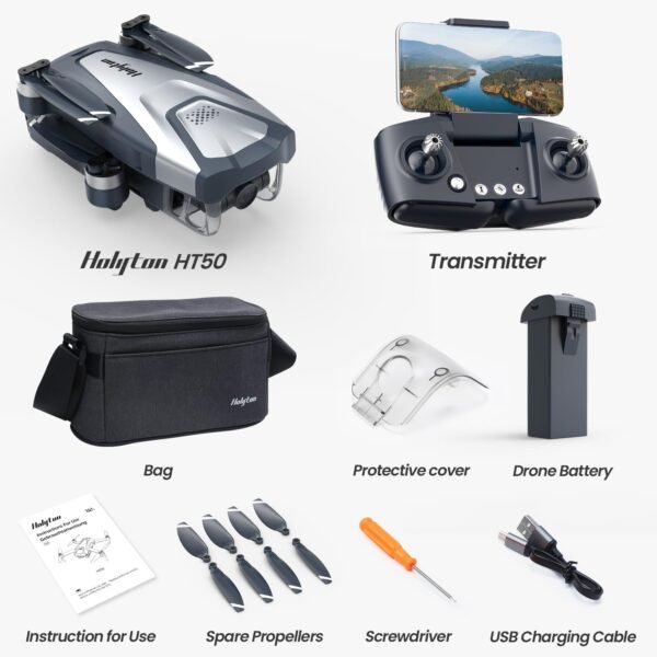 Holyton Drones With Camera For Adults 4k, HT50 Drone With Remote Control Camera, GPS Quadcopter Auto Return, Follow Me, Brushless Motor, Circle Fly, Waypoint Fly, Altitude Hold, Headless Mode - Image 7