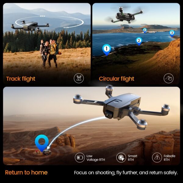 Holy Stone HS720E Drones with Camera for Adults 4K,Integrated Remote ID, 2 Batteries 46 Min Flight Time, 5GHz FPV Transmission, 130° FOV EIS Camera,Drone with 4K/30FPS Video,Brushless Motor, Auto Return, Follow Me, GPS Drone for Beginner - Image 7