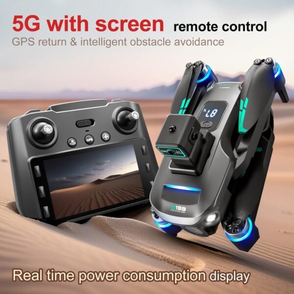 GPS Quadcopter With Camera, Remote Control, LED Light & Battery Display - Foldable Drone With Altitude Hold, Gesture Control, Headless Mode - Portable With Memory Card - Image 6