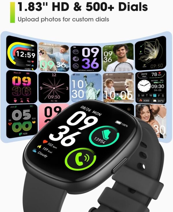 Smart Watches for Men Women Fitness: Fitness Tracker with Blutooth Call 24/7 Heart Rate SpO2 Sleep Monitor 5ATM Waterproof 120+ Sport Mode Activity Trackers Compatible iPhone Android Phones (3 Bands) - Image 7