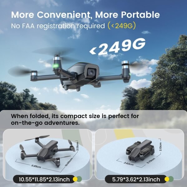 Holy Stone HS710 Drones with Camera for Adults 4K, GPS FPV Foldable 5G Quadcopter for Beginners with Optical Flow Positioning, Auto Return Home, Follow Me, Brushless Motor, Easy to Fly - Image 2
