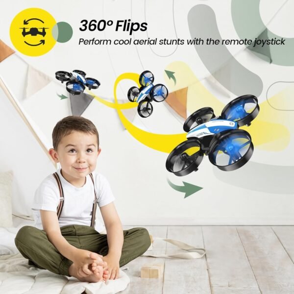 Holy Stone Mini Drone for Kids and Beginners RC Nano Quadcopter Indoor Small Helicopter Plane with Auto Hovering, 3D Flips, Headless Mode and 3 Batteries, Great Gift Toy for Boys and Girls, Blue - Image 4