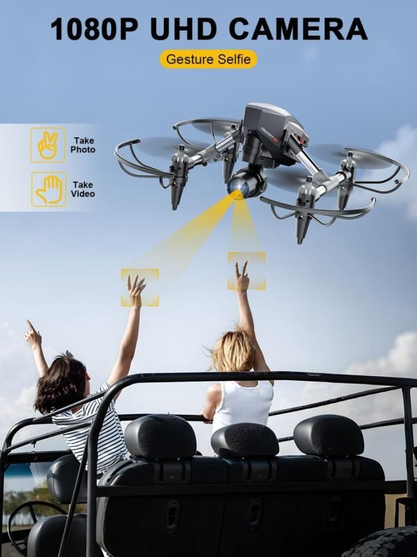Drone with Camera for Beginners Kids, Remote Control Quadcopter with FPV Live Video, Gestures Selfie, Altitude Hold, One Key Take Off/Landing, 3D Flips, Headless Mode, Toys Gifts - Image 4