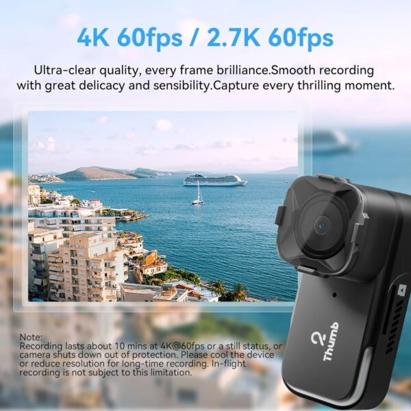 RunCam Thumb 2 FPV Mini Action Camera 4K60FPS 27g Remote-Control Recording with Gyroflow Stabilization ND Filter for FPV Drone Cinewhoop Airplane RC Car (Thumb 2) - Image 4