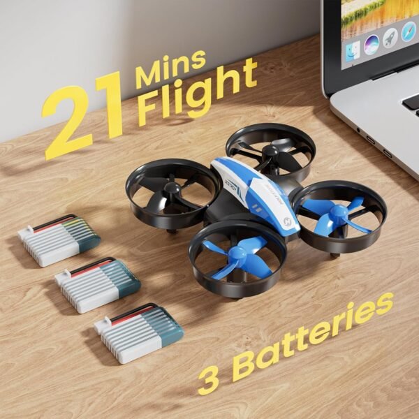 Holy Stone Mini Drone for Kids and Beginners RC Nano Quadcopter Indoor Small Helicopter Plane with Auto Hovering, 3D Flips, Headless Mode and 3 Batteries, Great Gift Toy for Boys and Girls, Blue - Image 7