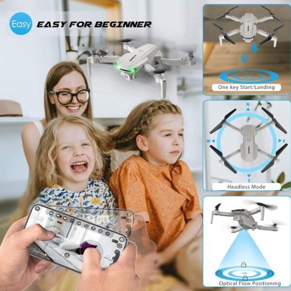 Drone With Camera 1080P for Kids And Adults, RC Quadcopter with Altitude Hold, Mini Drone With One Key Start, Waypoint Fly, Headless Mode, 3D Flip, 3 Speeds, Remote Control Drone for Beginners - Image 4