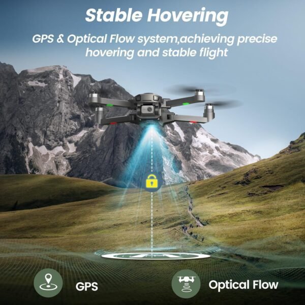 Drones with Camera for Adults 4k, WF30 GPS Follow Me Drone for Beginners Kids Foldable FPV RC Quadcopter, Return Home, Brushless Motor, 5G Transmission, 40 Mins Flight Time, 2 Batteries - Image 4
