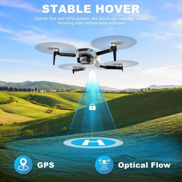 Drone with Camera for Adults, 2K HD GPS Drone with Auto Return, Follow Me, Circle Fly, Waypoint Fly, Optical Flow, Brushless Motor, Foldable 5G Transmission FPV Quadcopter - Image 5