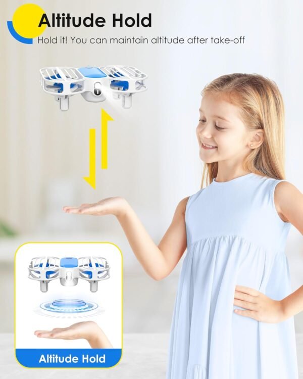 Drone for Kids, Drone with Altitude-Hold, 3D Flip, Circle Fly, Self-Rotation, Headless Mode, 3 Speed Modes, Palm Take-Off, One-Click Landing, Drone for Kids 14+, Beginners, Indoor - Image 3