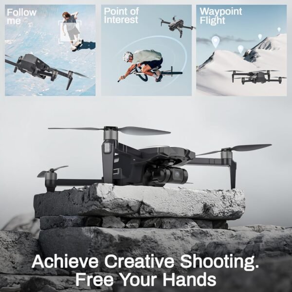 BEZGAR BD901 Drones with Camera for Adults 4K Long Range - Foldable Mini Drone with 4K Video, 3-Axis Gimbal, 3KM Transmission, 23 Mins Flight Time, Return To Home, Follow Me, Hobby RC Quadcopters - Image 6