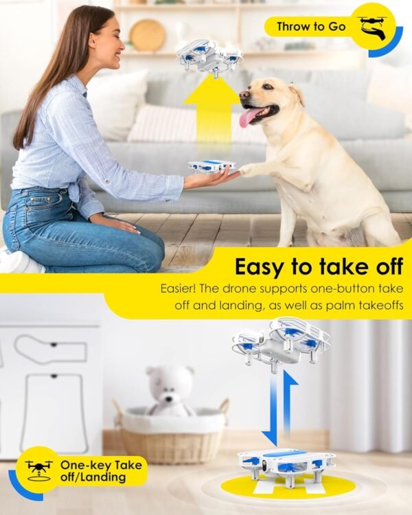 Drone for Kids, Drone with Altitude-Hold, 3D Flip, Circle Fly, Self-Rotation, Headless Mode, 3 Speed Modes, Palm Take-Off, One-Click Landing, Drone for Kids 14+, Beginners, Indoor - Image 7