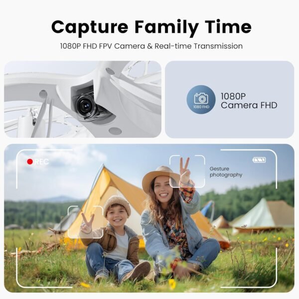 Ameta RC Drones for Kids Adults with 1080P HD FPV Camera, Cool Toys Gifts for Boys Girls, Hobby RC Quadcopter with Cool LED Light, Propeller Full Protect and Long Flight Time, Morpho Drone with Camera - Image 2
