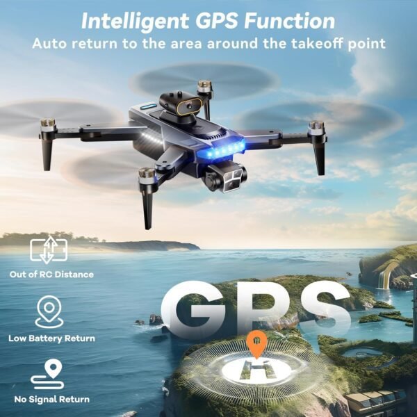 GPS Drones with 4K Camera for Adults Under 249g, P17 Drone with Brushless Motor 5G Transmission, 3 Batteries, Follow Me, Smart Return Home, Foldable FPV Drone for Long Distance - Image 2