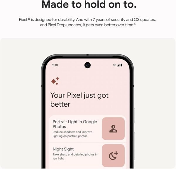 Google Pixel 9 - Unlocked Android Smartphone with Gemini, 24-Hour Battery, Advanced Camera, and 6.3" Actua Display - Obsidian - 256 GB - Image 7