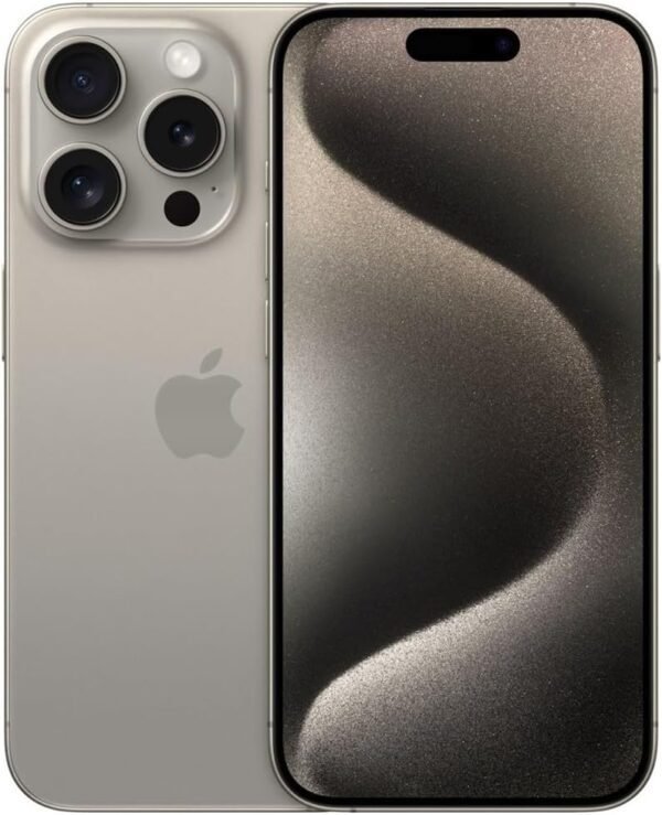 Apple iPhone 15 Pro Max, 256GB, Natural Titanium - Unlocked (Renewed)