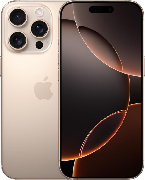 Apple iPhone 16 Pro Max, US Version, 256GB, Desert Titanium for AT&T (Renewed)