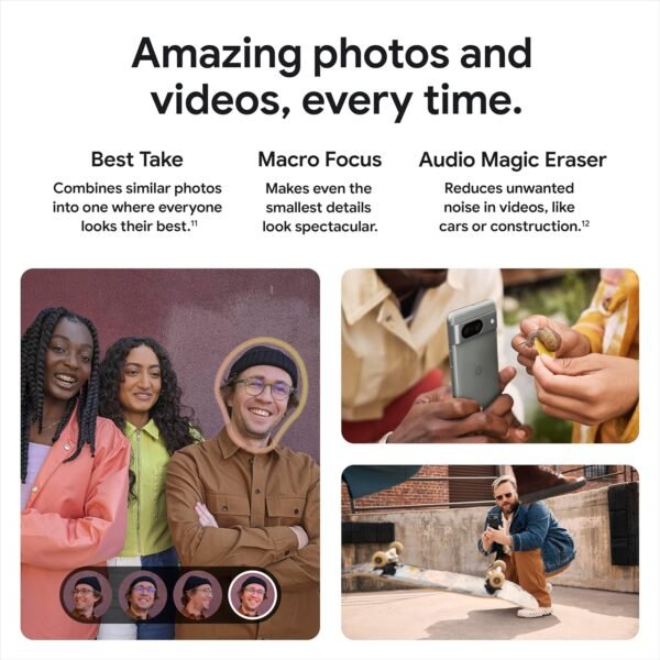 Google Pixel 8 - Unlocked Android Smartphone with Advanced Pixel Camera, 24-Hour Battery, and Powerful Security - Rose - 128 GB - Image 3